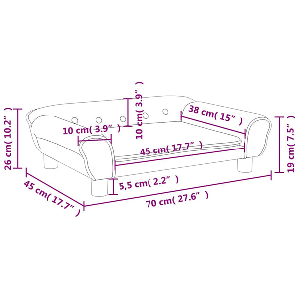 Kindersofa Rosa Samt 70x45x26 cm