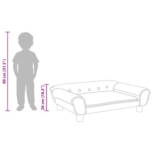 Kindersofa Rosa Samt 70x45x26 cm