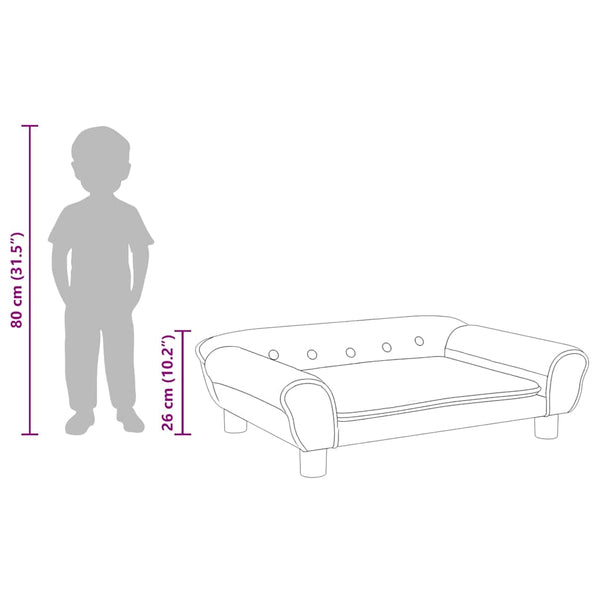 Kindersofa Rosa Samt 70x45x26 cm