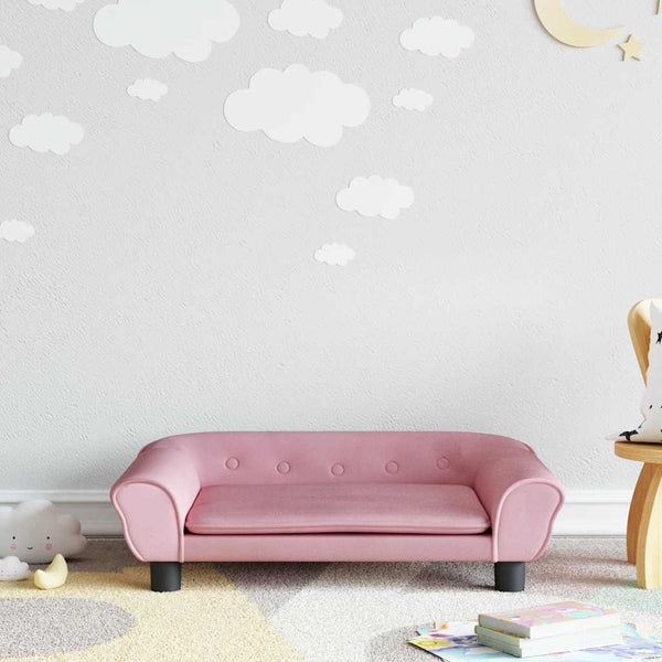 Kindersofa Rosa Samt 70x45x26 cm