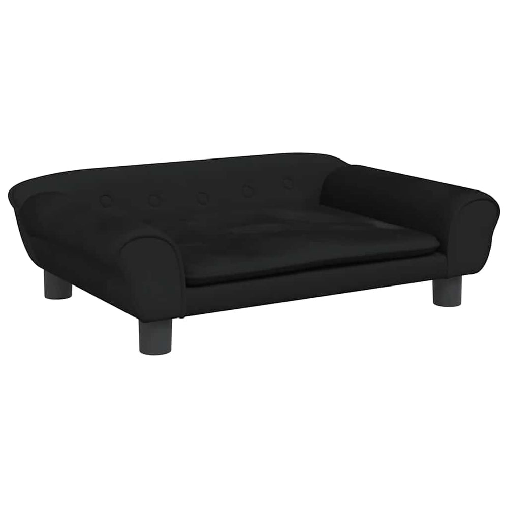 Schwarzes Kindersofa Samt 70x45x26 cm