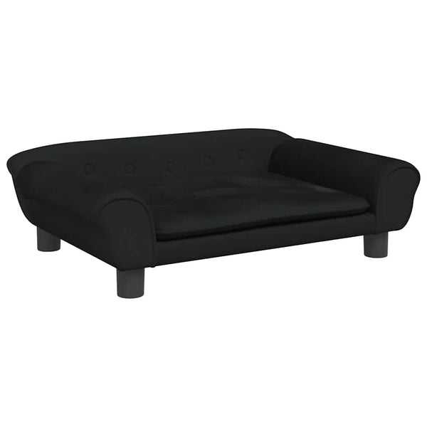 Schwarzes Kindersofa Samt 70x45x26 cm