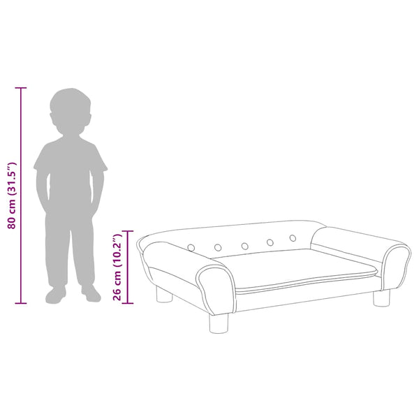 Schwarzes Kindersofa Samt 70x45x26 cm