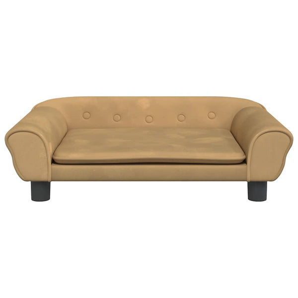 Kindersofa Braun Samt 70x45x26 cm