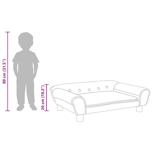 Kindersofa Braun Samt 70x45x26 cm