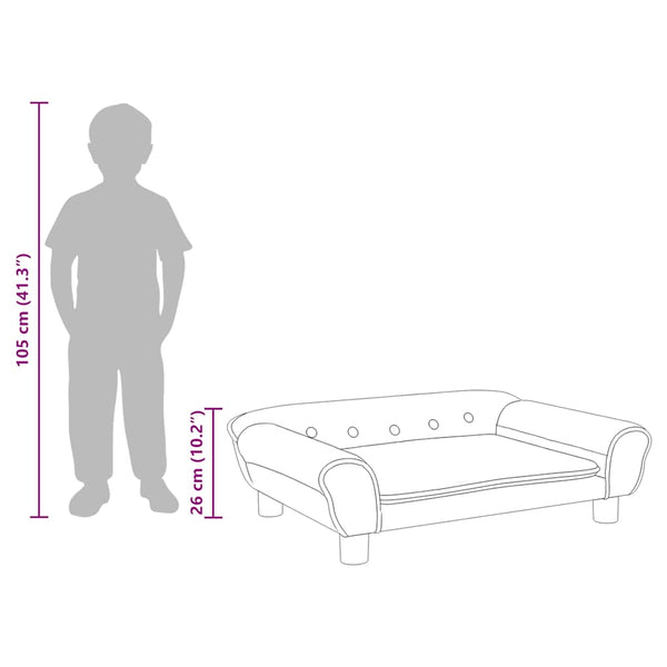 Kindersofa Braun Samt 70x45x26 cm