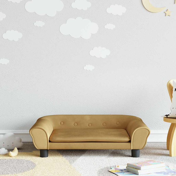 Kindersofa Braun Samt 70x45x26 cm