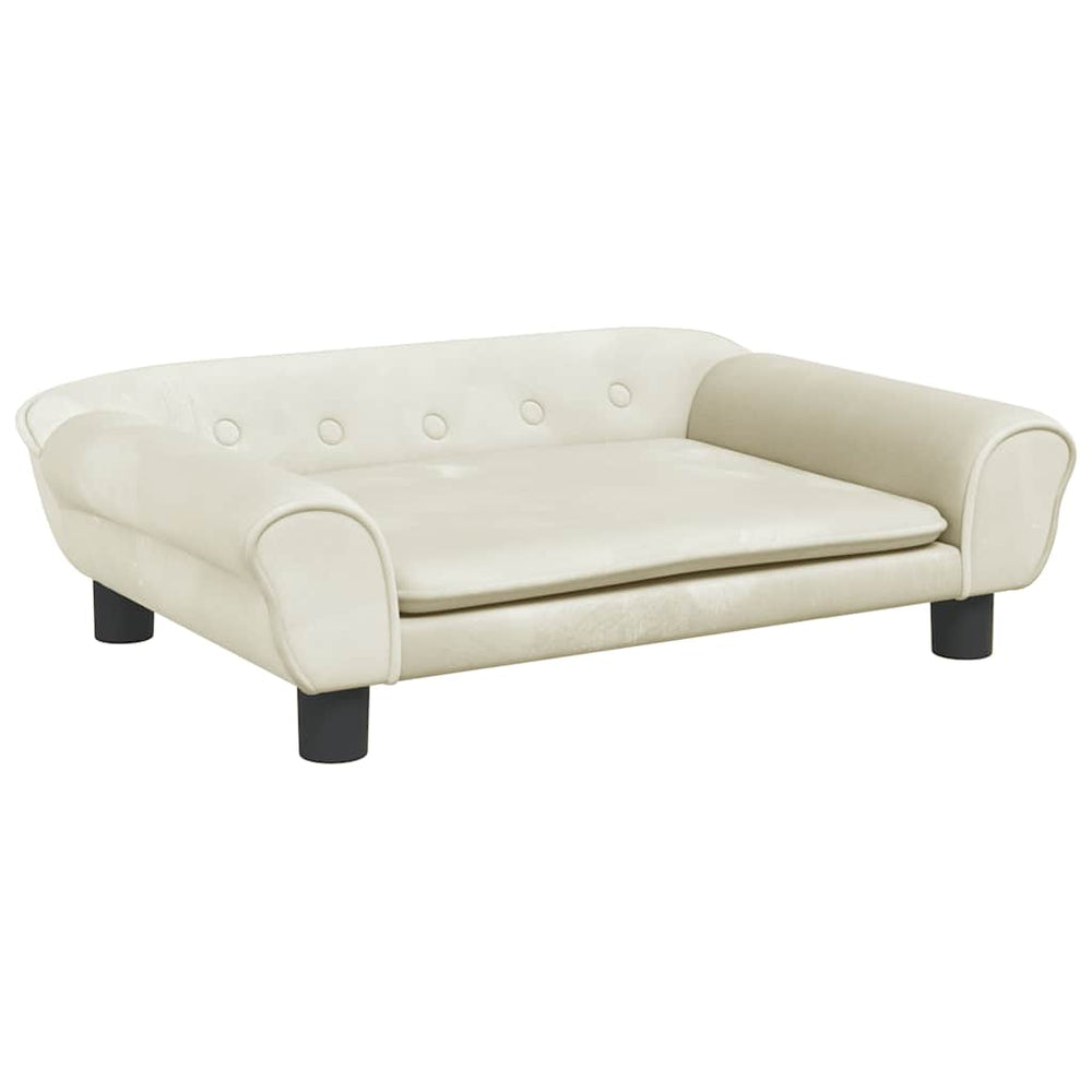 Kindersofa Creme Samt 70x45x26 cm