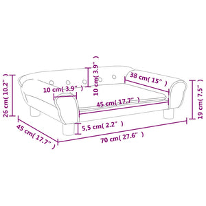 Kindersofa Creme Samt 70x45x26 cm
