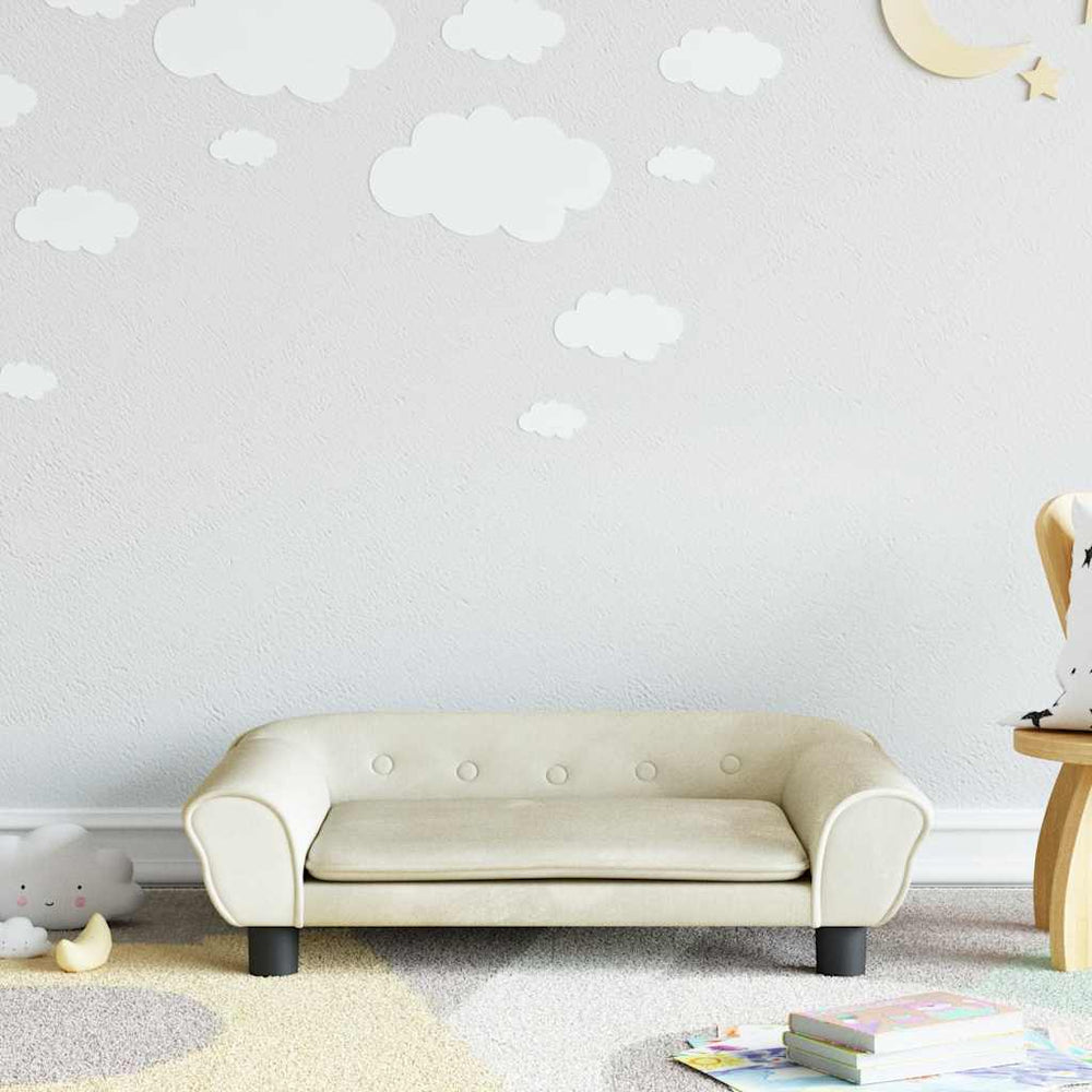 Kindersofa Creme Samt 70x45x26 cm