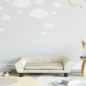 Kindersofa Creme Samt 70x45x26 cm