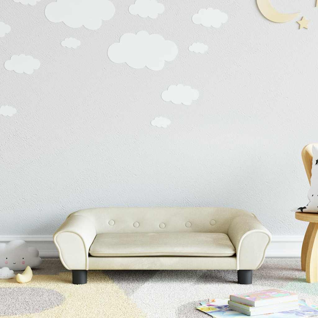 Kindersofa Creme Samt 70x45x26 cm