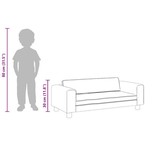 Blaues Kindersofa mit Hocker, Samt