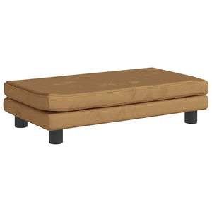 Kindersofa mit Hocker Braun Samt