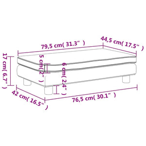Kindersofa mit Hocker Braun Samt