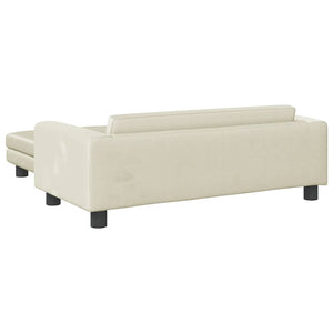 Kindersofa mit Hocker Creme Samt