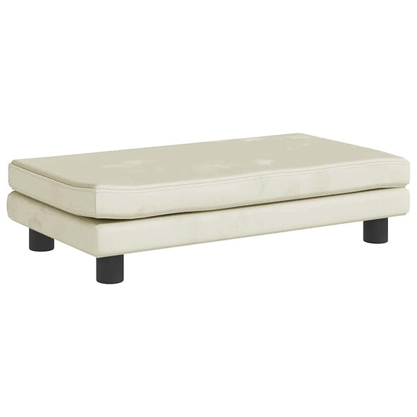 Kindersofa mit Hocker Creme Samt