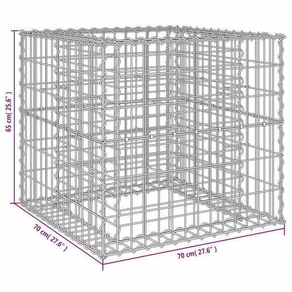 Gabionenkorb 70x70x65 cm Verzinkt