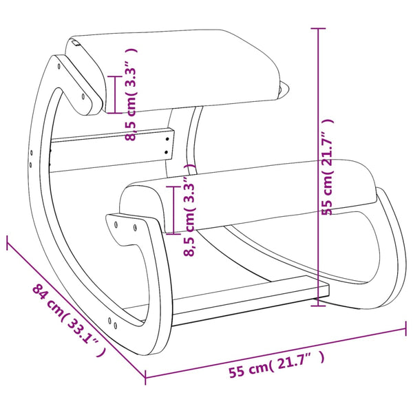 Kniestuhl Braun Birkenholz Ergonomisch