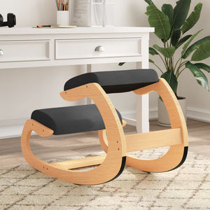 Kniestuhl Schwarz Birkensperrholz Ergonomisch