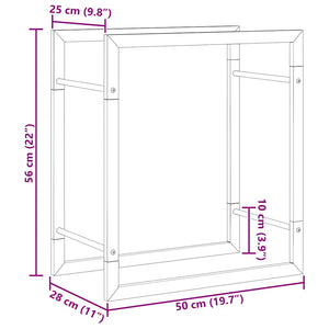 Edelstahl Brennholzregal 50x28x56 cm