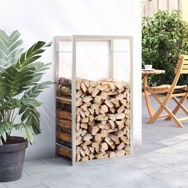 Edelstahl Brennholzregal 50x28x94 cm