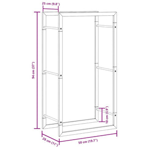 Edelstahl Brennholzregal 50x28x94 cm