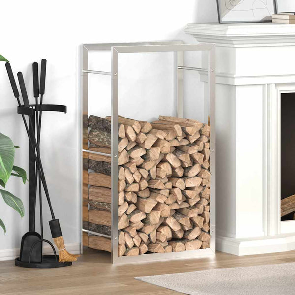 Edelstahl Brennholzregal 50x28x94 cm