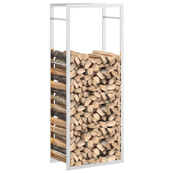 Edelstahl Brennholzregal 50x28x132 cm