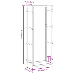 Edelstahl Brennholzregal 50x28x132 cm