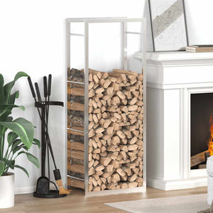 Edelstahl Brennholzregal 50x28x132 cm