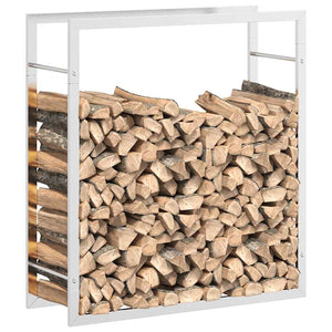 Edelstahl Brennholzregal 80x28x86cm