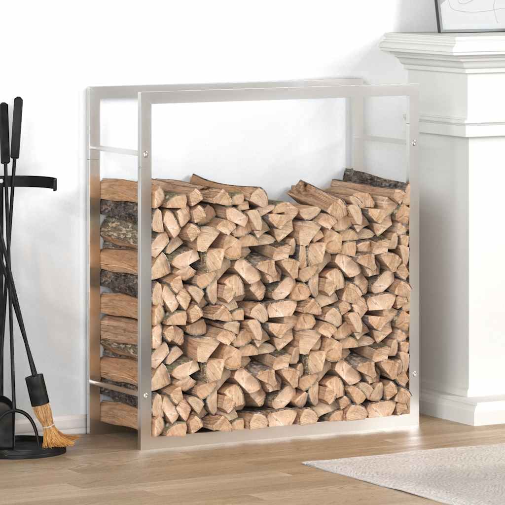 Edelstahl Brennholzregal 80x28x86cm