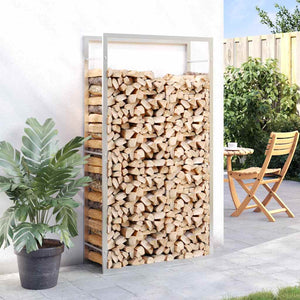 Edelstahl Brennholzregal 80x28x154 cm