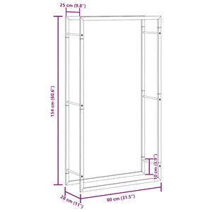 Edelstahl Brennholzregal 80x28x154 cm