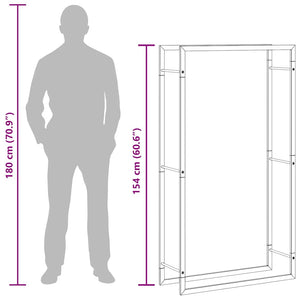 Edelstahl Brennholzregal 80x28x154 cm