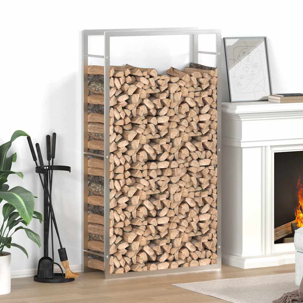 Edelstahl Brennholzregal 80x28x154 cm