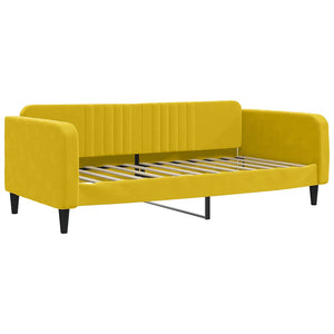 Ausziehbares Tagesbett Gelb Samt 100x200 cm