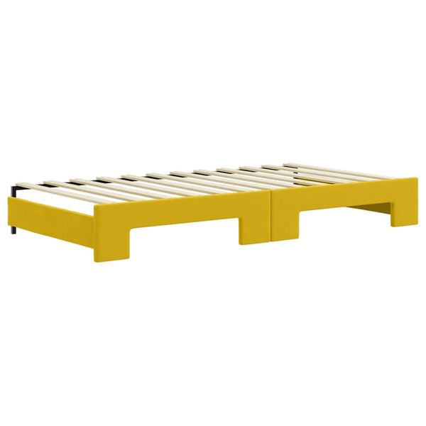 Ausziehbares Tagesbett Gelb Samt 100x200 cm
