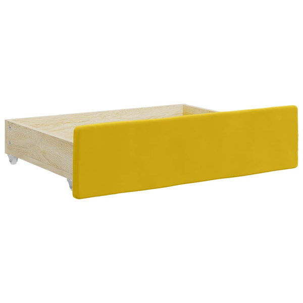 Ausziehbares Tagesbett Gelb Samt 100x200 cm