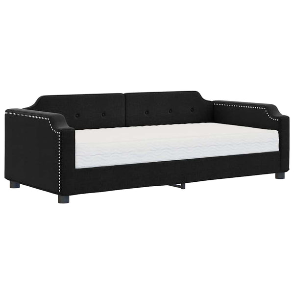 Tagesbett mit Matratze Schwarz 80x200 cm