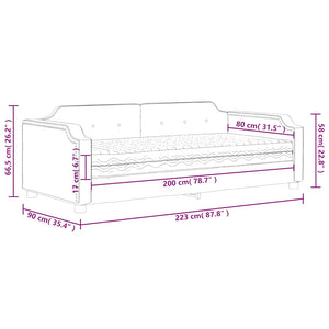 Tagesbett mit Matratze Schwarz 80x200 cm