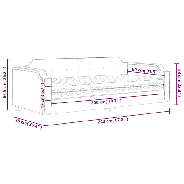 Tagesbett mit Matratze Schwarz 80x200 cm