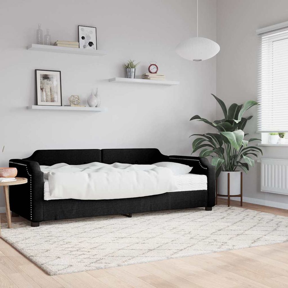Tagesbett mit Matratze Schwarz 80x200 cm