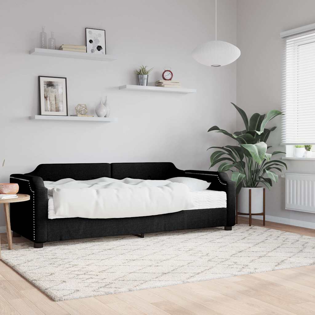 Tagesbett mit Matratze Schwarz 80x200 cm