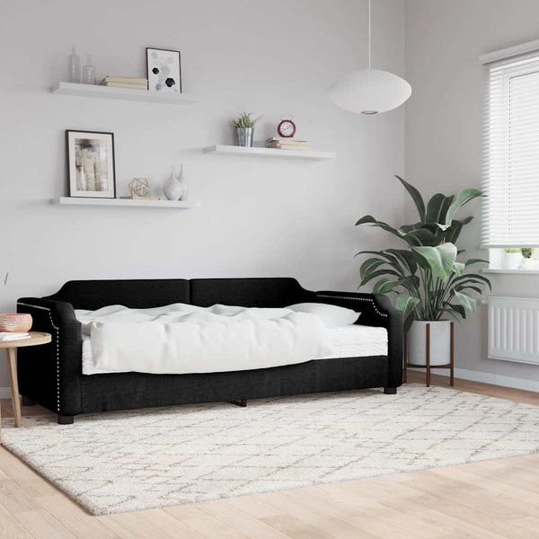 Tagesbett mit Matratze Schwarz 80x200 cm