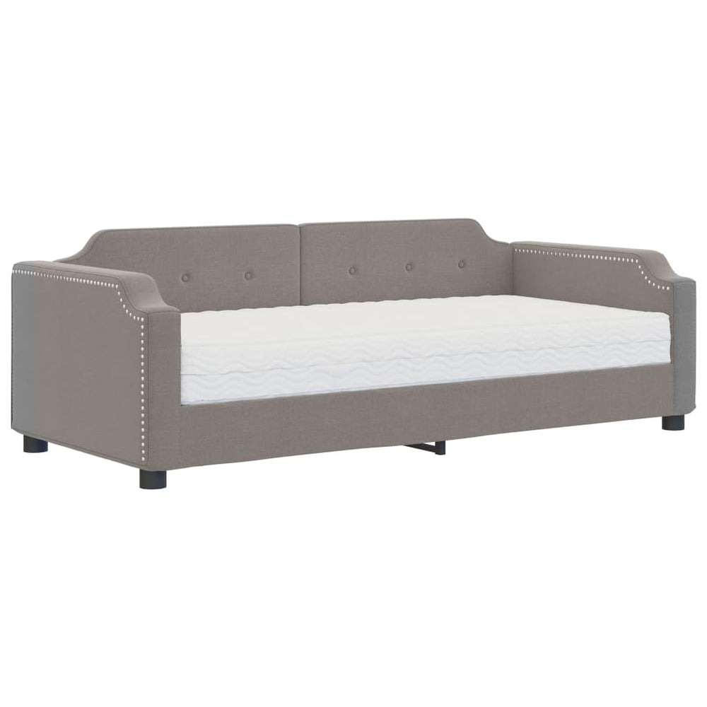 Tagesbett mit Matratze Taupe 80x200 cm