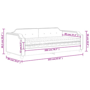 Tagesbett mit Matratze Taupe 80x200 cm