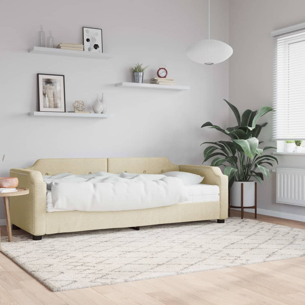 Tagesbett mit Matratze Creme 80x200 cm