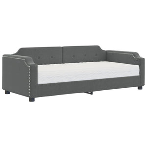 Tagesbett mit Matratze Dunkelgrau 90x200 cm